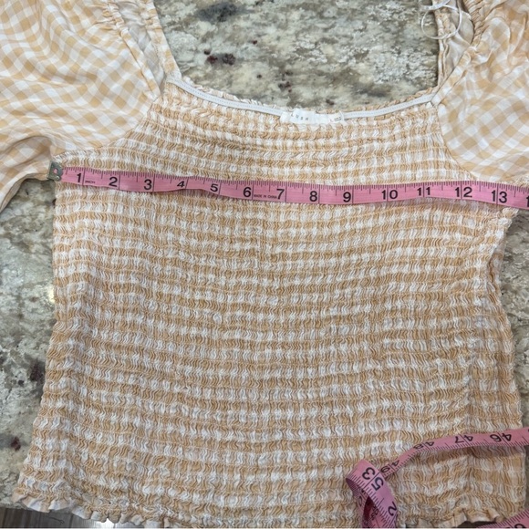 Lush Crop Top beige gingham E1.2 - Picture 6 of 6